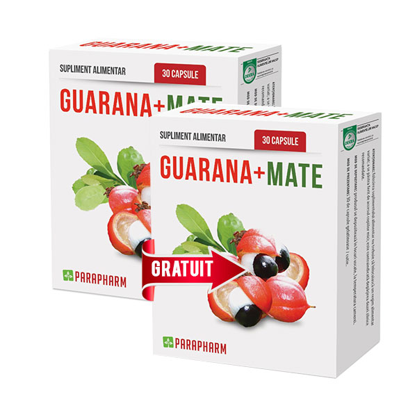 Guarana + mate (Pachet 1+1 gratis) Parapharm - 2 x 30 capsule